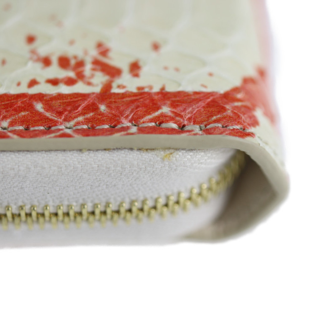 Celine Long Wallet Ivory Python Orange Multi-Func… - image 7